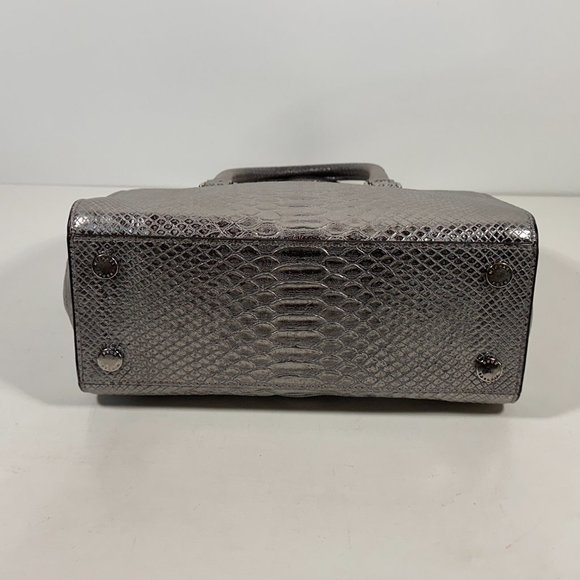 Michael Kors Selma Silver Python Leather Shoulder Bag - Picture 4 of 10